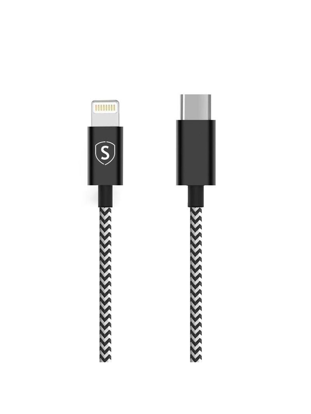 SiGN Skin USB-C to Lightning Cable 2.4A - 0.25m - Black/White