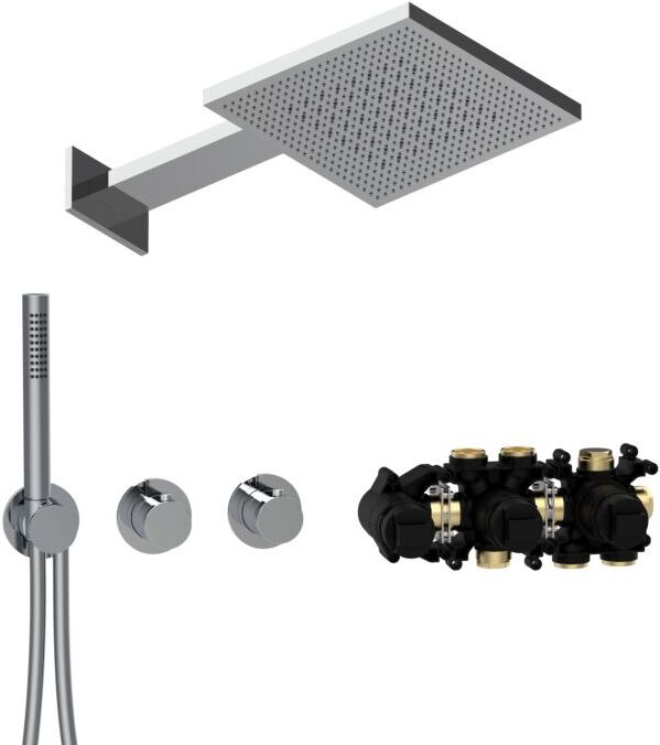 Herzbach MODUL7 Thermostat-Set T-TF2 70.703721.1.01 TWIN FLOW Chrom