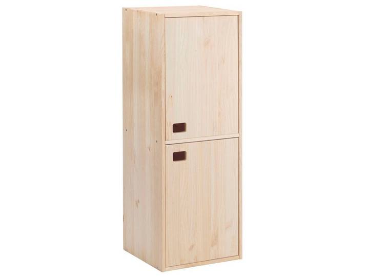 Astigarraga Kit Line Drehtürenschrank Würfel Holzregal Schrankmodul massives Kiefernholz, modularer kombinierbar, 2-türig