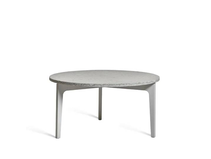 Mavis Höllviken table basse Ø80 cm Calcaire, piètement gris clair