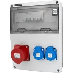 Baustromverteiler 16A 400V CEE Stromverteiler 2x230V mit Siemens Sicherungen robustes Gehäuse Doktorvolt DV-5534-D