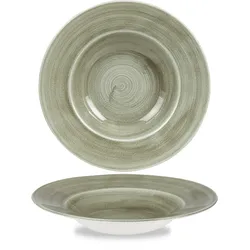 Churchill Stonecast Patina Burnished Green Teller Tief 28cm