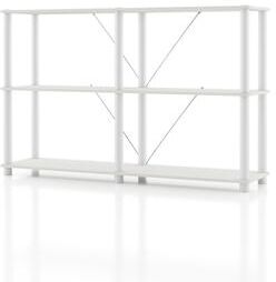 247 Shop At Home Modern Wood Shelving Unit with storage - Tier Shelves, Cube Ladder Shelf