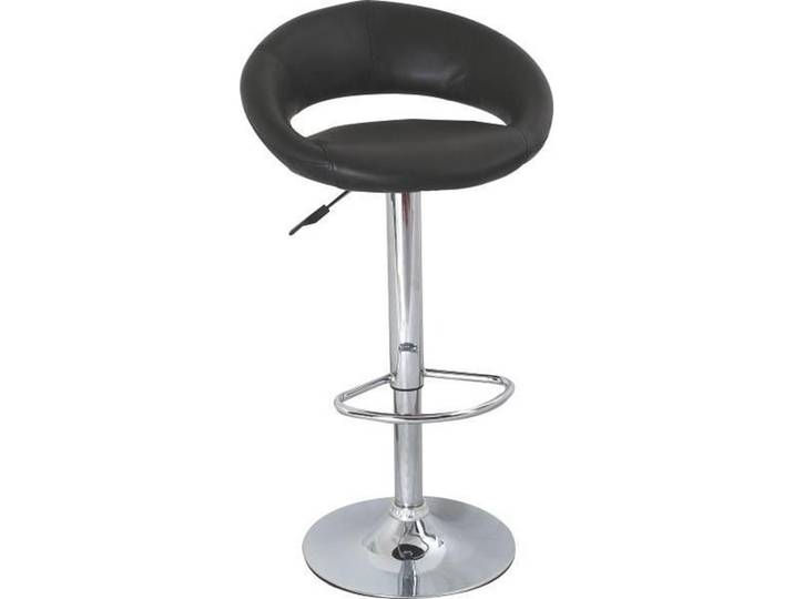 Barhocker höhenverstellbar mit Lehne Scott Schwarz/Chrom