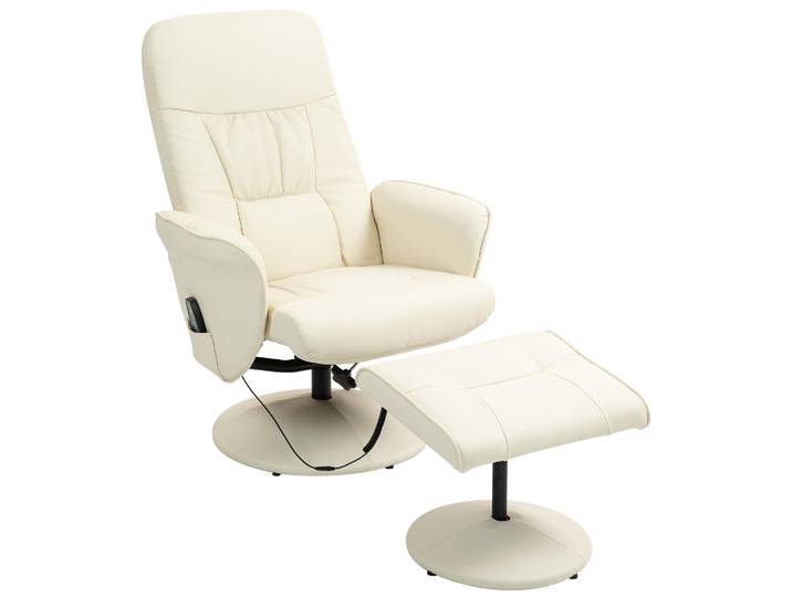 HOMCOM Relaxsessel mit Fußhocker, Elektrischer Massagesessel mit Liegefunktion