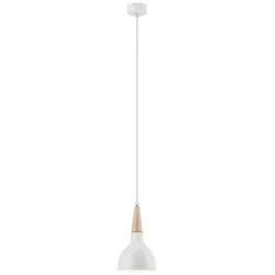 Bioledex Junges Wohnen nordische Pendelleuchte 15cm E27 weiß Metall, Holz