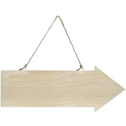 Schild "Pfeil" aus Holz, 40 x 14 cm, 2 Stück
