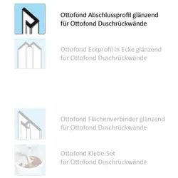 Ottofond Abschlussprofil glänzend für Ottofond.. - Duschkabine