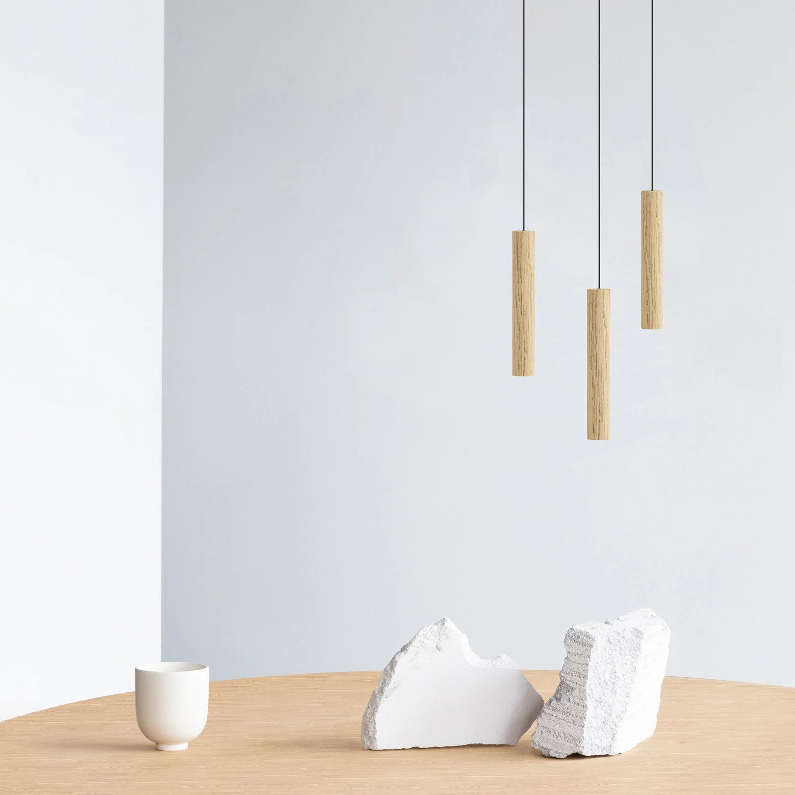 Umage Chimes Cluster 3 hanglamp van hout in eiken