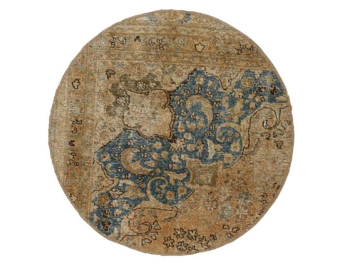 Vintage Teppich 99x99 Handgeknüpft Modern Orientteppich Perserteppich Rund Wolle