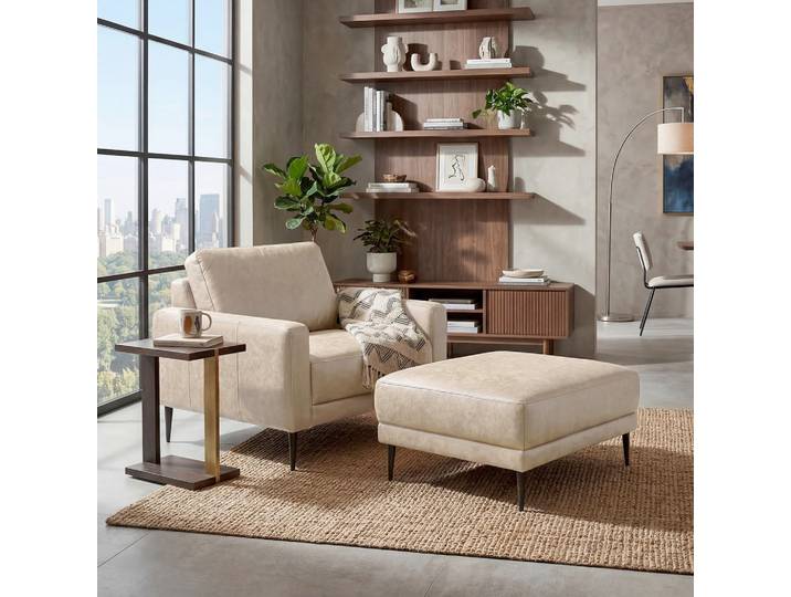 Livetastic Sessel Spring, Creme, Metall, Echtleder, Rindleder, 88x85x92 cm, Wohnzimmer, Sessel, Ledersessel