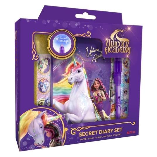 Euromic UNICORN ACADEMY Magic Diary - Diary w/magic ink pen gift box (170104480)