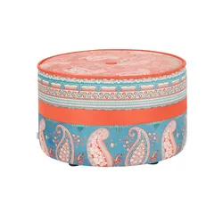 bassetti by SCHRÖNO Pouf aus Velours Tino ¦ rot ¦ Maße (cm): H: 39  Ø: 63.0