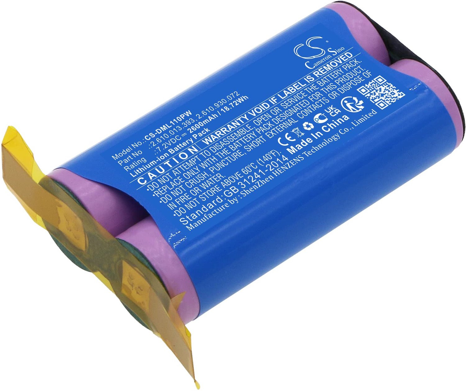 Gereedschapsaccu 7,2 V 2600 mAh Li-ion