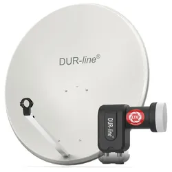 DUR-line MDA 90 Hellgrau - Sat-Komplettanlage mit Twin LNB