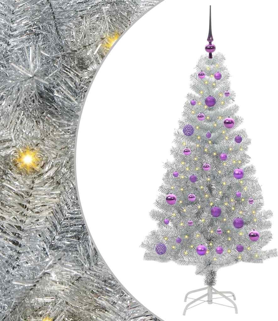 Syfax LED Kerstboom met Accent Effect, Zilveren Kegelvorm, USB-aansluiting