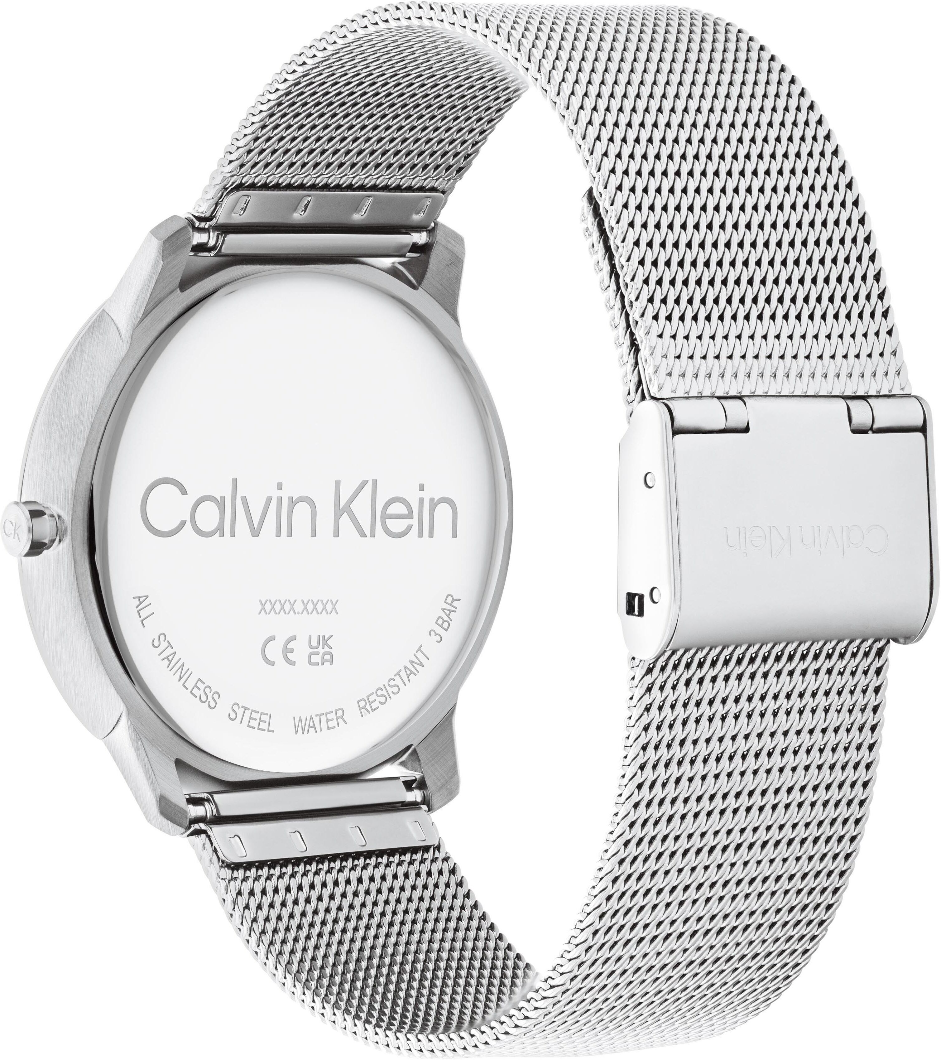 Quarzuhr CALVIN KLEIN "CK ICONIC 40 mm", silber (silberfarben, silberfarben), Armbanduhren, Damen, silberfarben, Quarzuhr, Armbanduhr, Damenuhr, Herrenuhr, Edelstahlarmband, analog silberfarben, silberfarben silberfarben