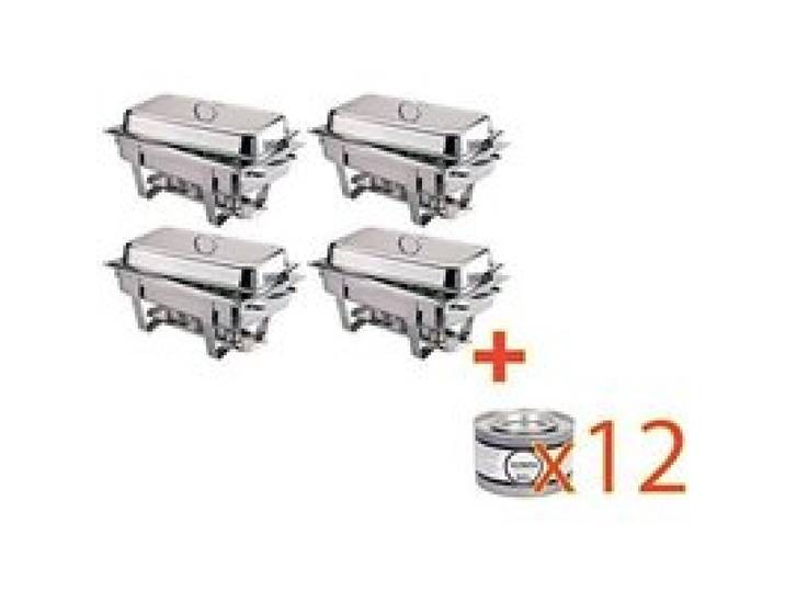 Lot de 4 Chafing dish Milan + 12 Gels OFFRE SPECIALE