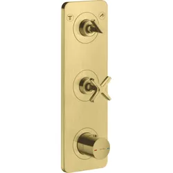 hansgrohe AXOR Citterio E Thermostatmodul Unterputzmodell 38 x 12 für 2 Verbraucher, 36703950, Farbe: Brushed Brass