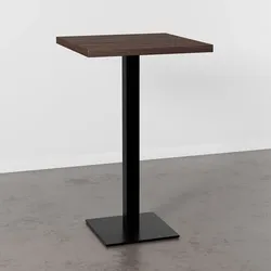 BIG Möbel GmbH Gastro Stehtisch 50x50 cm | Walnuss | Gusseisengestell