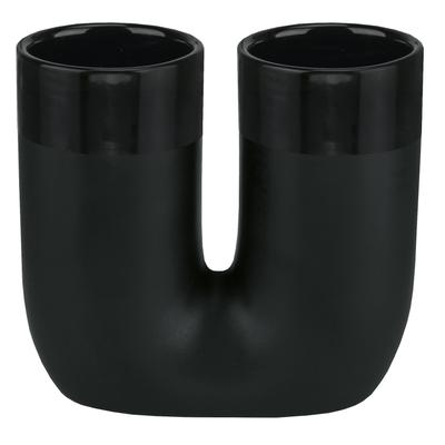 Zahnbürstenhalter KLEINE WOLKE "» Deep«", schwarz, B:12cm H:5,6cm L:11cm, Keramik, Zahnputzbecher