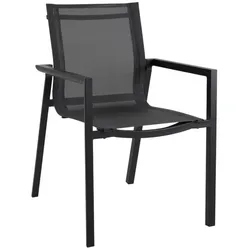 Gartenstuhl Delia von Brafab aus Aluminium und Textilene, modern, Schwarz, 4-Fuß Design