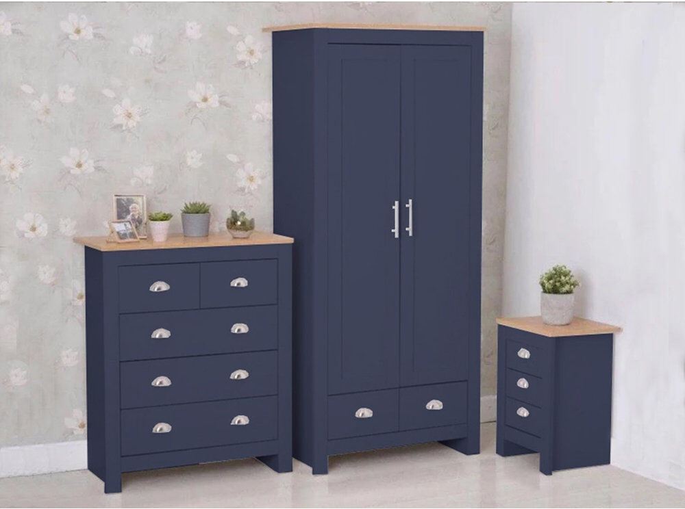 Marlow Home Co. Borotice 3 Piece Bedroom Set Blue/Oak