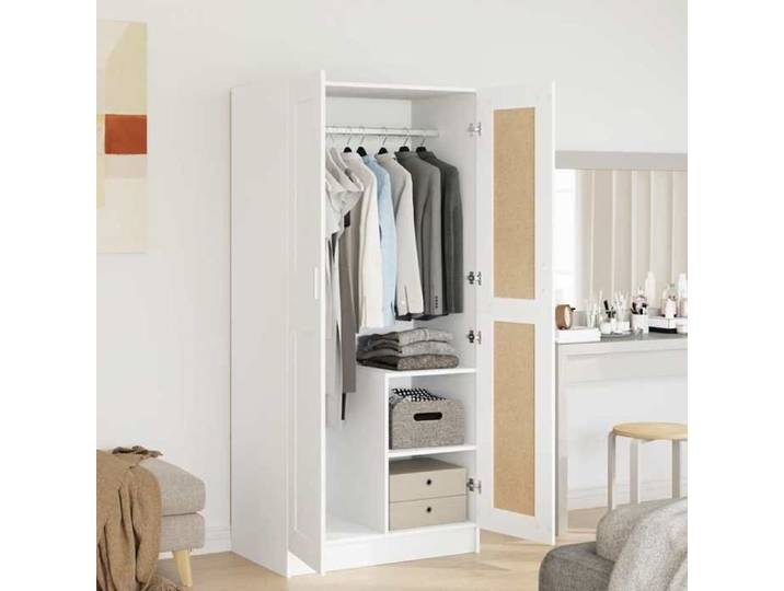(Vente chaude)Suport vêtements 1 PC - SWEETY - Garde-robe moderne - Blanc 82 5x51 5x180cm - Aggloméré 624126