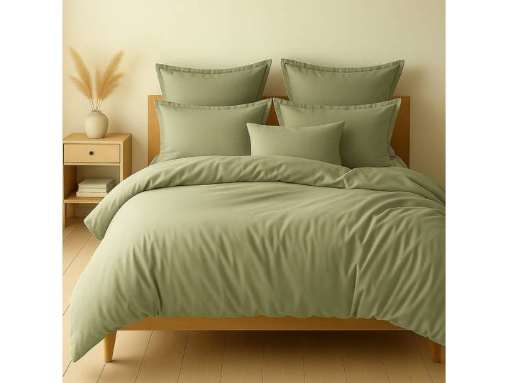 Parure housse de couette coton verveine 240x220 cm