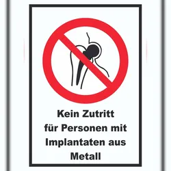 HB-Druck Kein Zutritt für Personen mit Implantaten aus Metall Schild A1 (594x841mm)