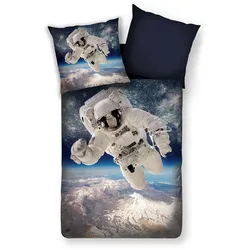Traumschlaf Wendebettwäsche Astronaut Weltall 155x220 cm + 80x80 cm - bunt