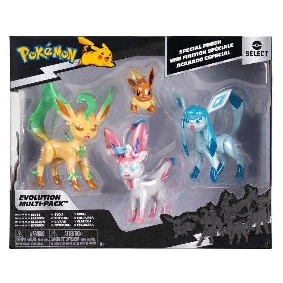 Jazwares Pokemon Select Evolution Multipack Eevee 4 Personaggi (A) (66405)