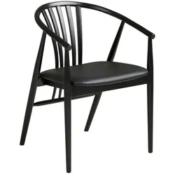 Stuhl Augustin Lederoptik Schwarz