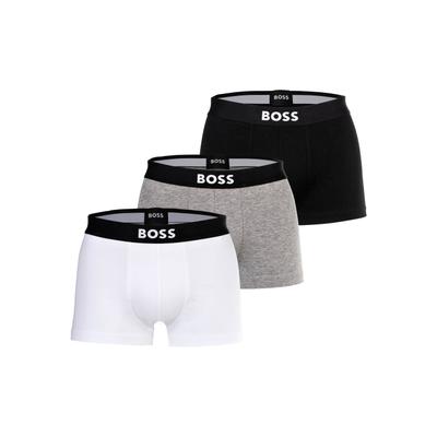 Boxershorts BOSS "Boxershort Trunk 3P BOSS ONE 3er Pack", Herren, Gr. XXL, bunt (schwarz, grau, weiß), Obermaterial: 95% Baumwolle CO. 5% Elasthan EL., Unterhosen
