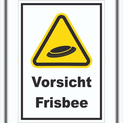 HB-Druck Vorsicht Frisbee Aufkleber A2 (420x594mm)