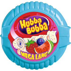 Hubba-Bubba Kaugummis MEGA LANG, Triple Mix, 180 cm langer Kaugummistreifen, einzeln verpackt