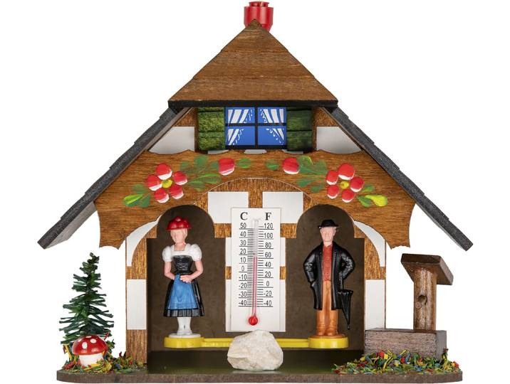 Tischuhr CHRISTOFFEL Wetterhäuschen Christoffel , braun, Tischuhren, Tischuhr