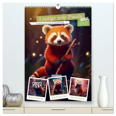 Lustige rote Panda (hochwertiger Premium Wandkalender 2027 DIN A2 hoch), Kunstdruck in Hochglanz
