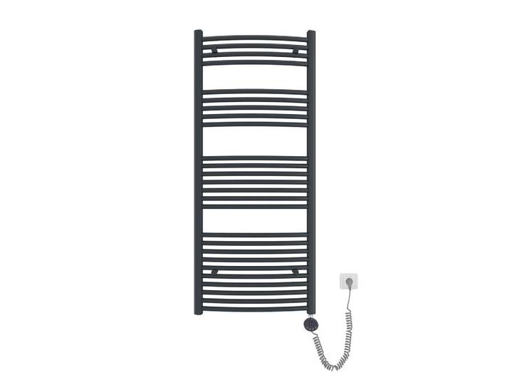 Emke Heizkörper Elektrisch gebogen 140/60/5,6 cm, Anthrazit, Metall, 60x140x5.6 cm, Elektrogeräte, Heizgeräte, Heizstrahler