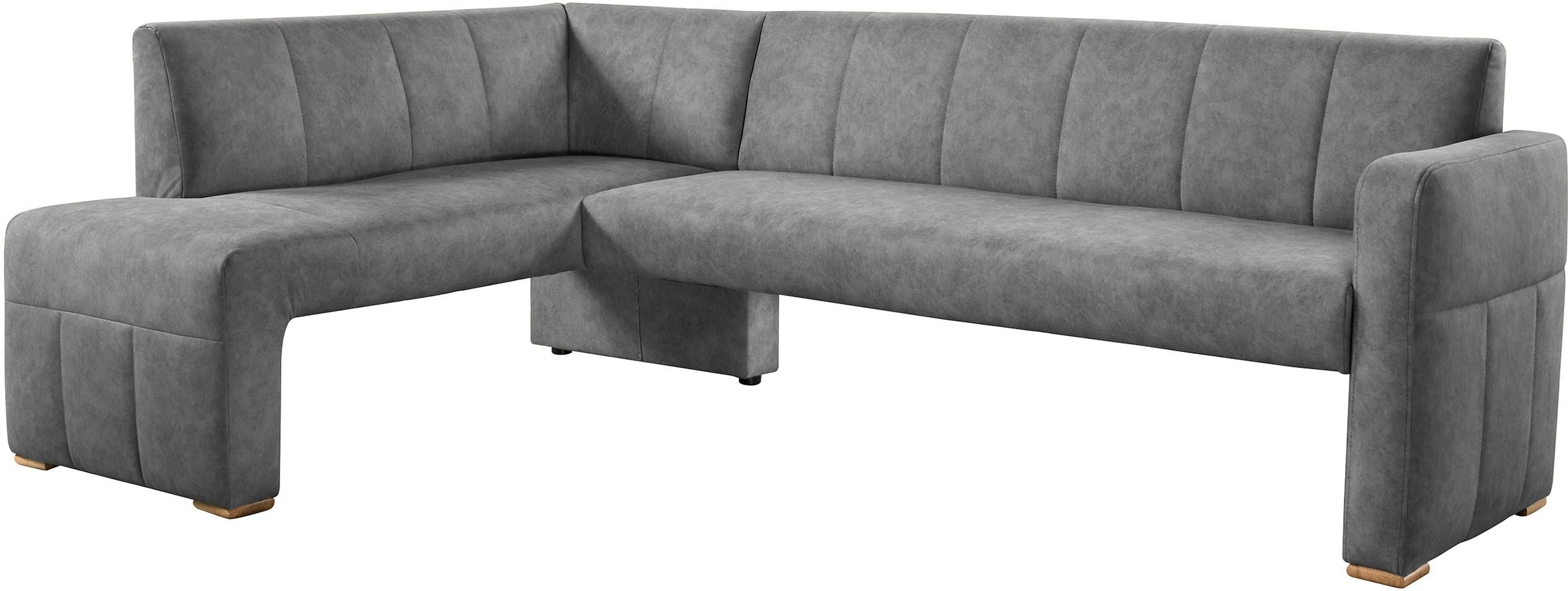 Essbank EXXPO - SOFA FASHION, grau (mouse), B:245cm H:83cm T:159cm, Holzwerkstoff, Sitzbänke, Essbank, elegant und modern mit hohem Sitzkomfort mouse B/H/T: 245cm x 83cm x 159cm, Luxus-Microfaser, langer Schenkel rechts