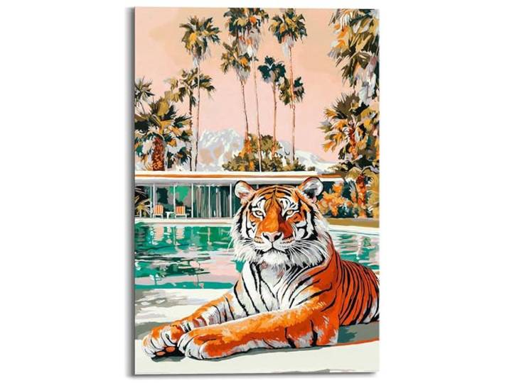 REINDERS Wandbild, Gemalter Tiger, Hobbyraum, MDF, 90 x 60