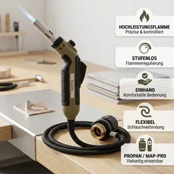 Gazcamp Lötpistole Piezo 716-360 mit 1m Gasschlauch