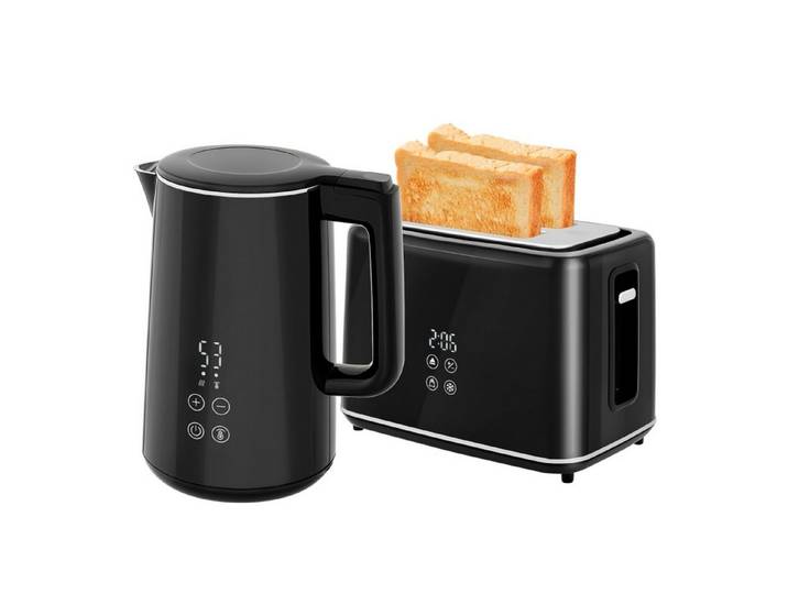 Blossom Wasserkocher Wasserkocher Toaster Set 1,5L 2200W Frühstücksset Toaster 2 Scheiben, 2200 W, 7 Bräunungsstufen Auftau- & Aufwärmfunktion Automatische Abschaltung