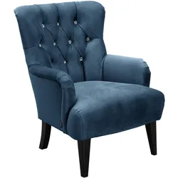 SESSEL Kayley Samtvelours dunkelblau