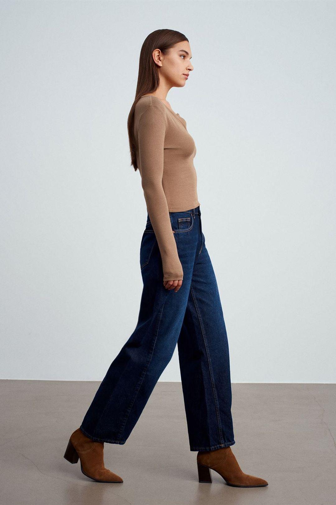 Slim Fit Langarm-Jerseybluse