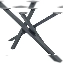 DELUKE® Tischgestell Metall SIDER Grau Robuste Verarbeitung Tischbein Tischkufen Tischgestell für Holztisch Esstisch 72x60x120cm