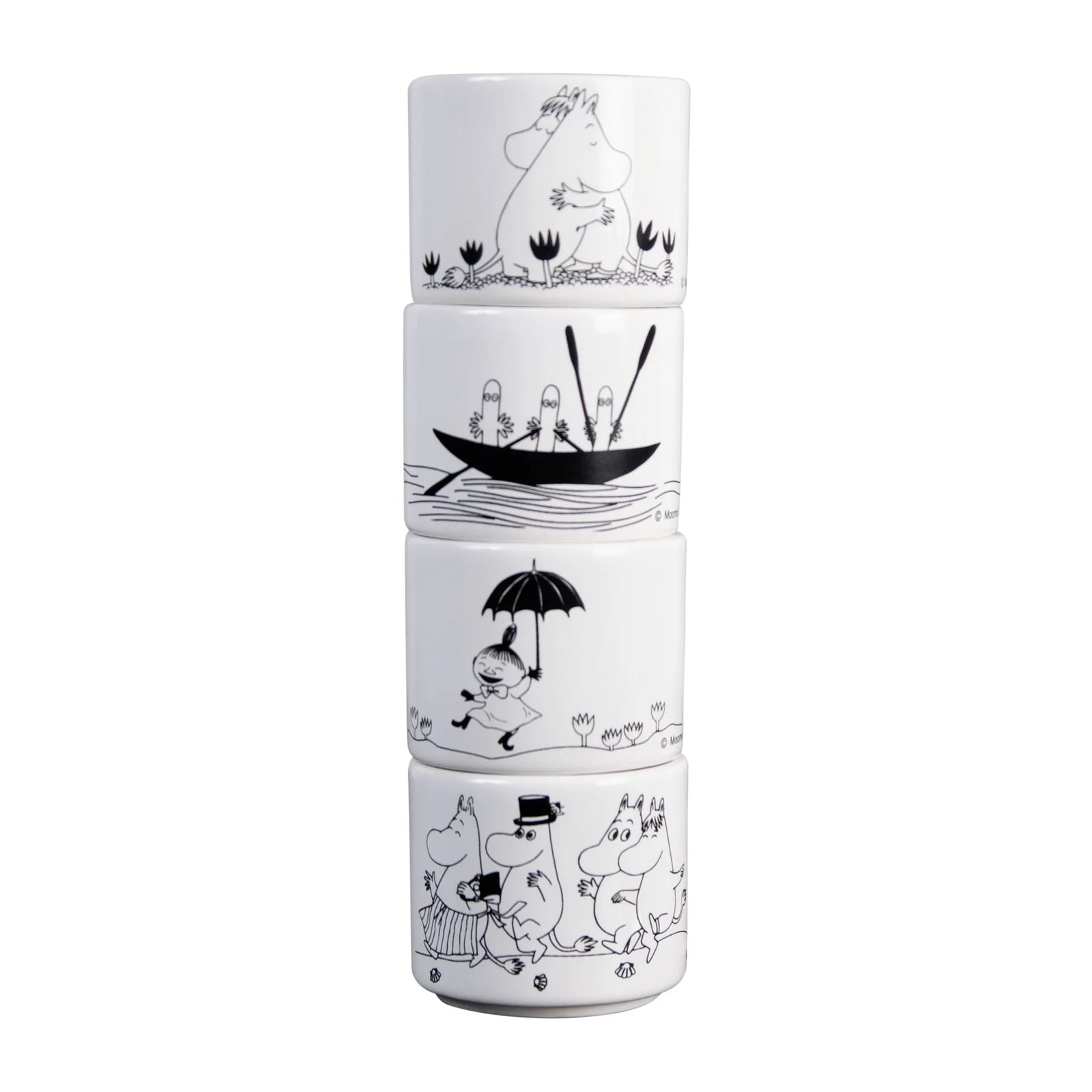 Pluto Design Mumin eierdop 4-delig Wit