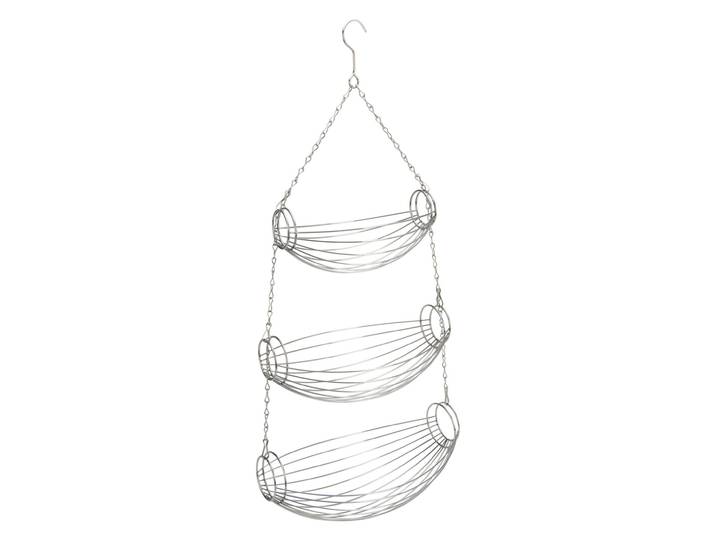 Obstkorb zum Aufhängen mit 3 Etagen, Hängekorb, silber, 70 cm
