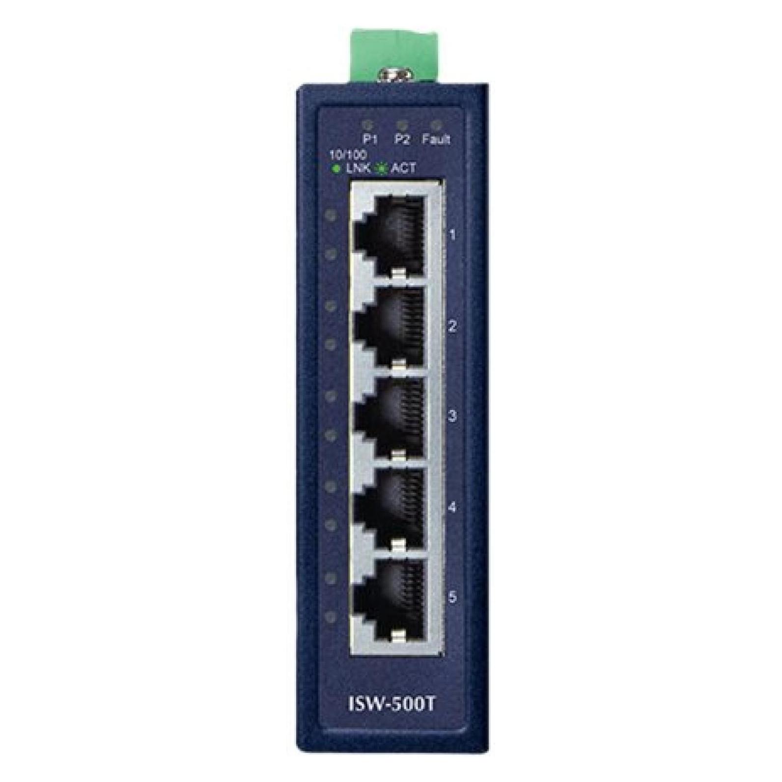 Planet Industrial 5-Port 10/100TX Compact Ethernet Switch (5 Ports) (ISW-500T)