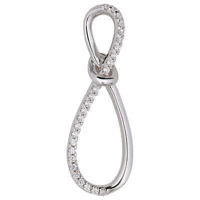 Kettenanhänger JOBO "Anhänger Schleife 27 mm", silber 925, weiß, Schmuckanhänger, Damen, Silber 925 (Sterlingsilber), Kettenanhänger, 925 Silber oder 925 Silber vergoldet